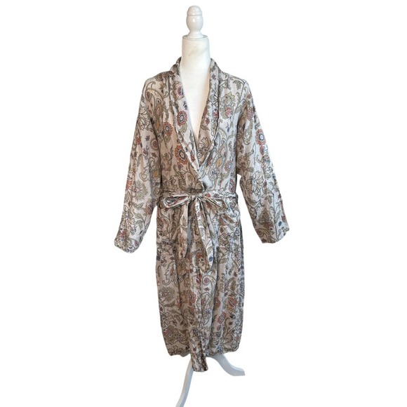 FLAX Linen Paisley Robe - Picture 3 of 11